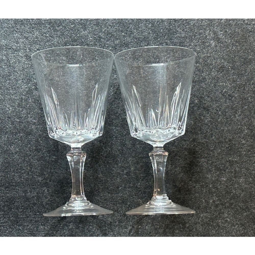 Cristal D'Arques Versailles Lead Crystal Wine Glasses (Set of 2) France 6.5in